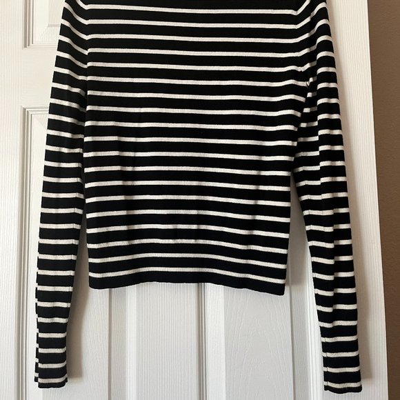 Express Black & White Striped Cardigan - Picture 3 of 5